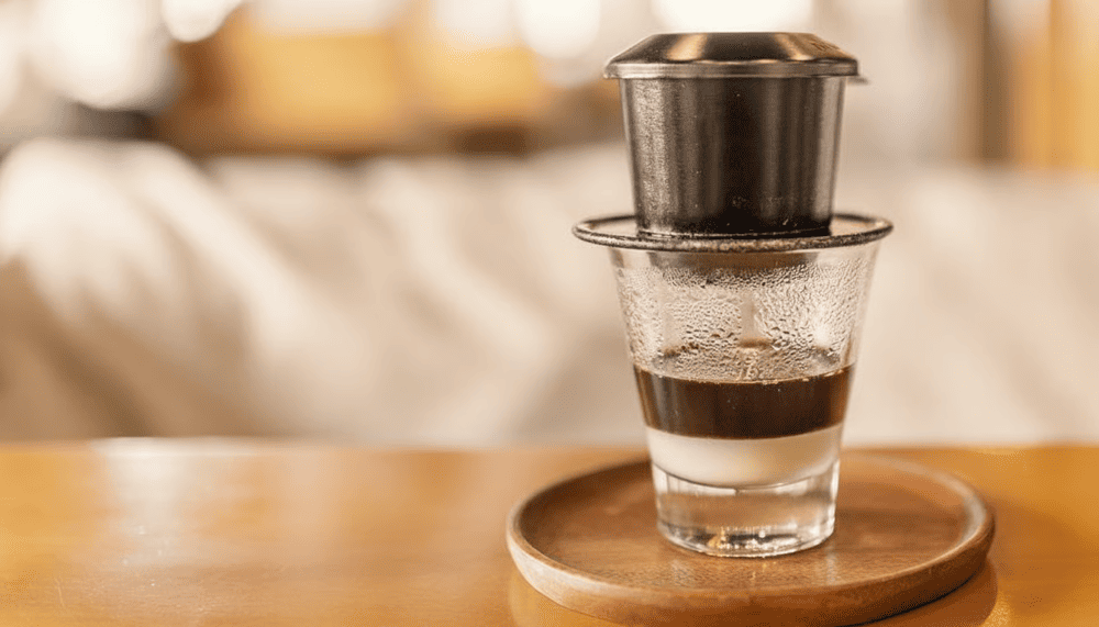 Vietnamese coffee use a filter (or phin) for strong coffee extract